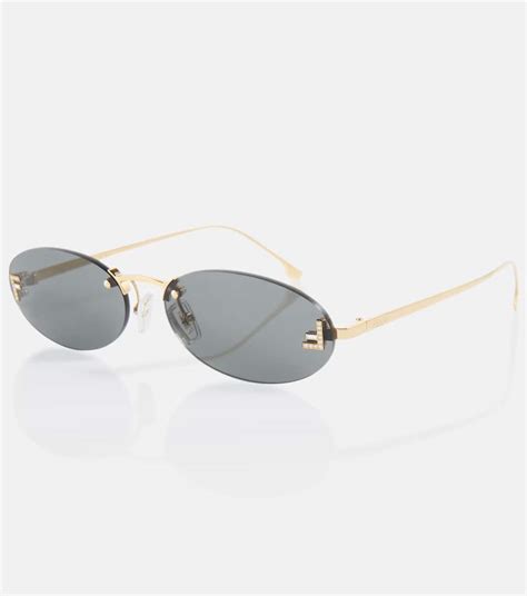 Ovale Sonnenbrille Fendi First Crystal in Blau 